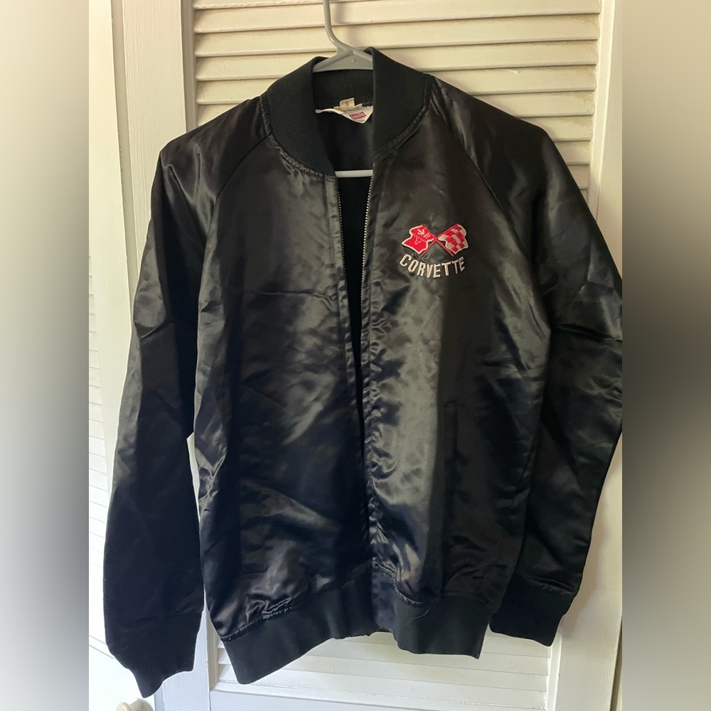 Vintage Corvette Black Satin Jacket